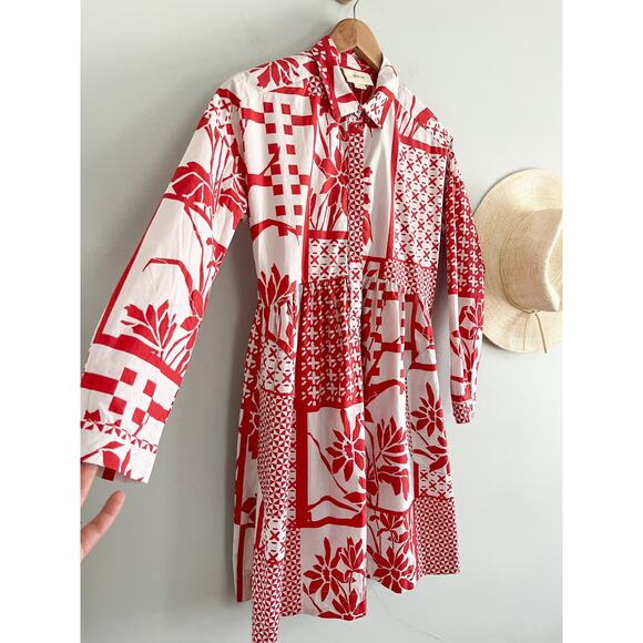 Anthropologie Maeve Printmaker Poplin Shirtdress Sz XS Bohemian - Picture 3 of 12